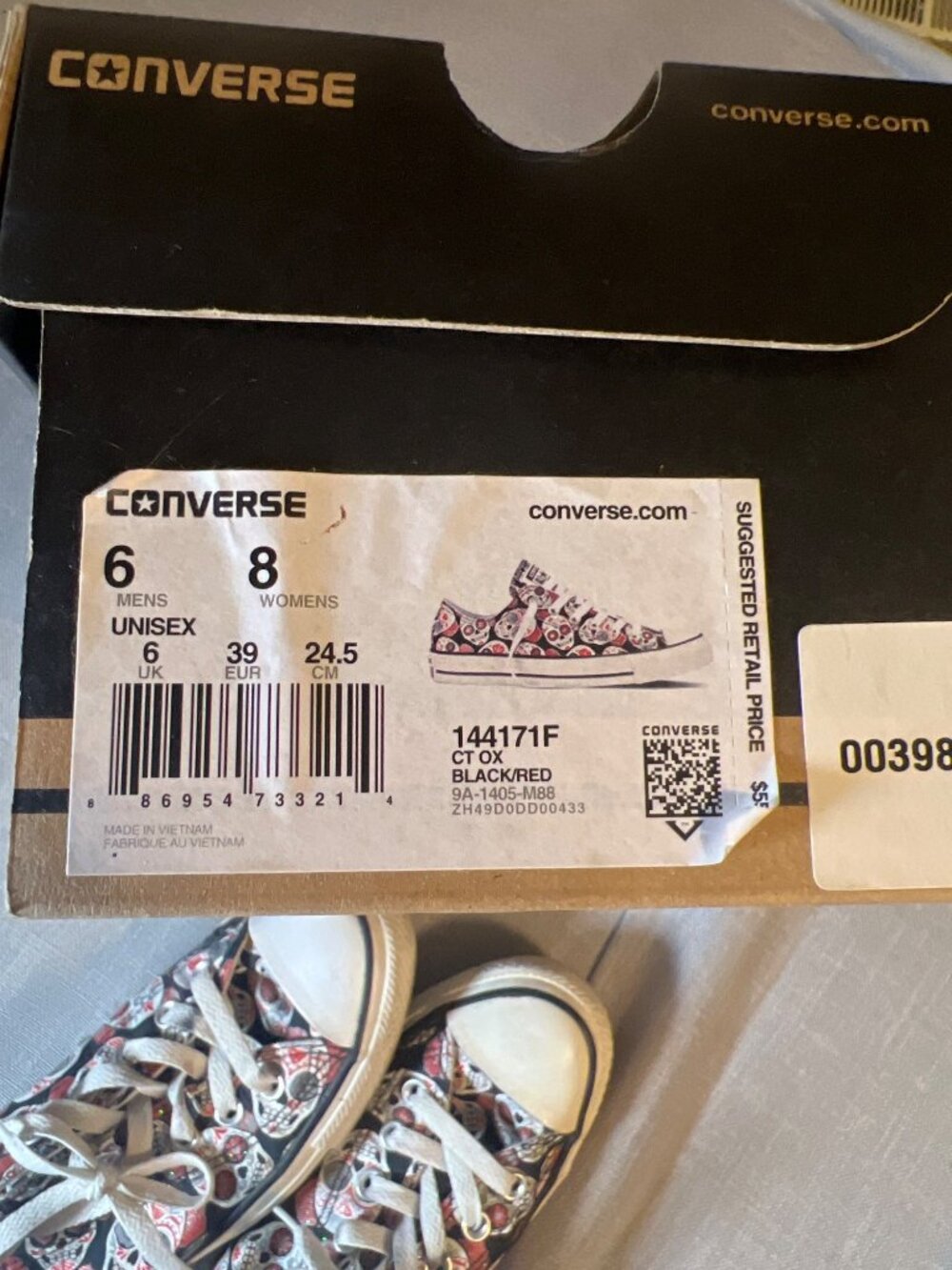 Converse Chuck Taylor All Star Low Sugar Skull Sneaker Women Size 8 With Box - Picture 6 of 6